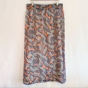 Attention L Multicolored Retro Maxi Skirt NWOT